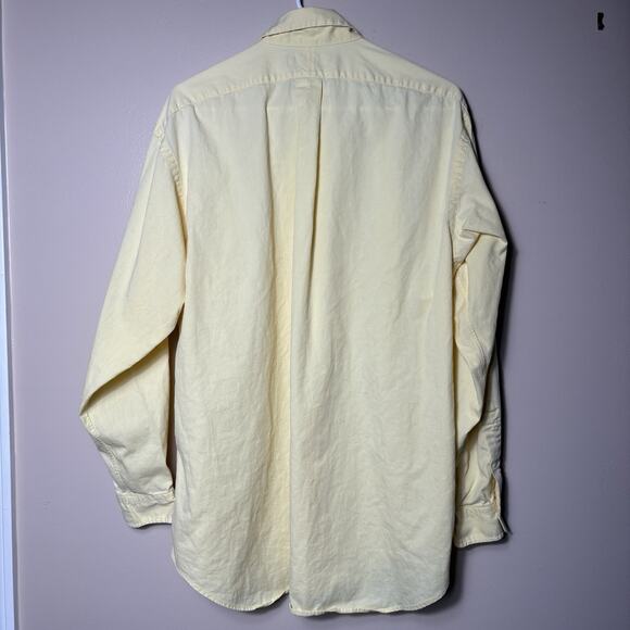 Vintage Polo Ralph Lauren Yellow Button Down Shirt Men’s XL Crest Logo Oxford - Picture 1 of 14